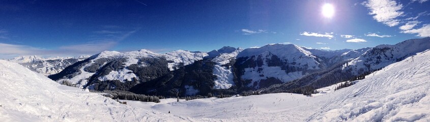 Fototapeta na wymiar skiregion panorama in den Alpen