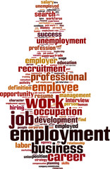 Obraz premium Employment word cloud concept. Vector illustration
