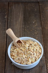 Oat, barley and wheat flakes