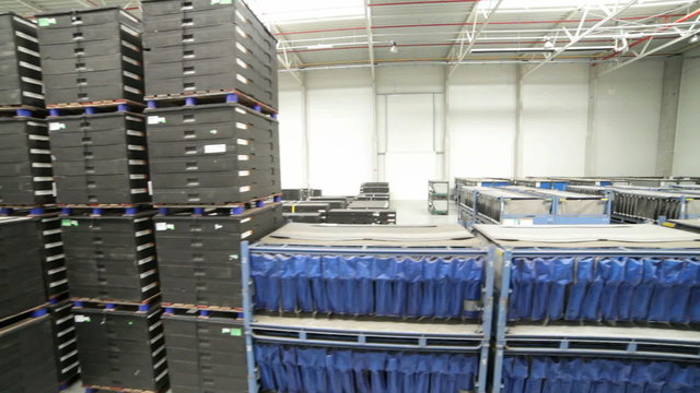A modern warehouse full of goods