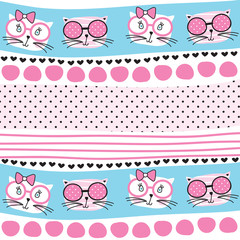 cute cat pattern vector illustration