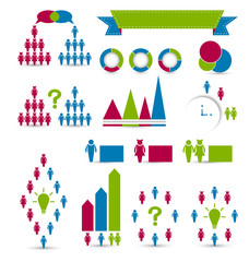 Set human infographic design elements
