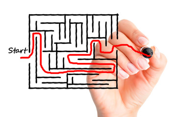 Labyrinth or finding solutions concept