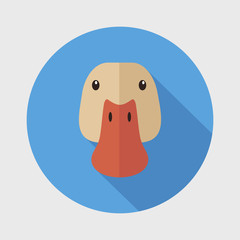 Duck flat icon with long shadow