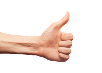thumb up isolated over white background