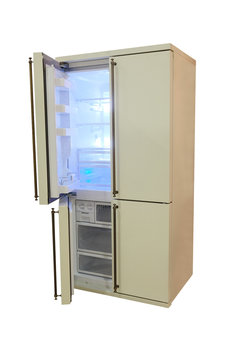 large four-door refrigerator isolated