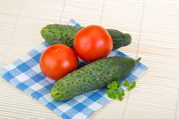 Tomato and cucumber