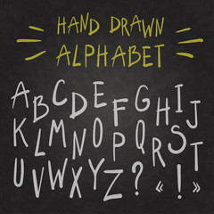 Fototapeta na wymiar Alphabet on chalkboard.
