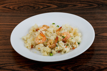 Fried rice with prawns