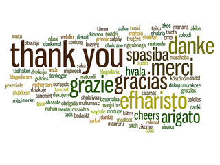 Fototapeta premium Conceptual thank you word cloud