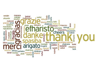 Conceptual thank you word cloud