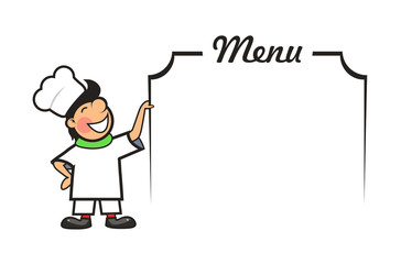 Chef with Menu Area