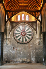 King Arthur's round table on temple wall in Winchester England U