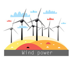 illustration of wind power