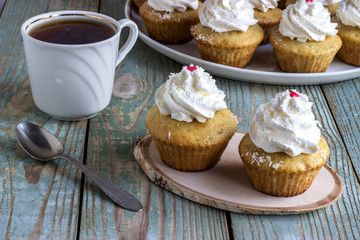 Cupcakes with white cream