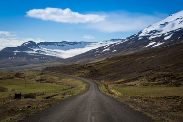 Obraz premium Icelandic Road and Mountains