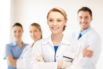 smiling young female doctor in hospital