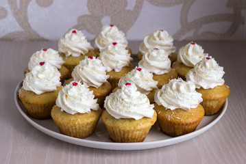 Cupcakes with white cream
