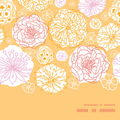 Vector warm day flowers horizontal frame seamless pattern