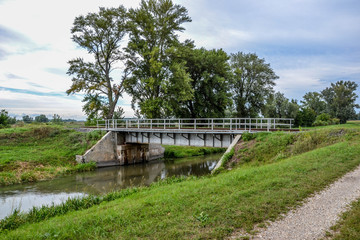 Railroad bridge on countryside