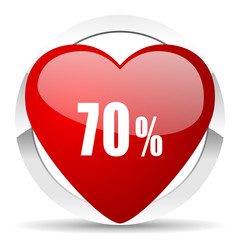 70 percent valentine icon sale sign