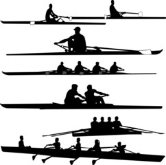 Fototapeta premium rowing collection silhouettes - vector