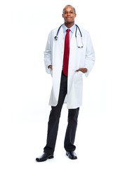 African-American black doctor man.