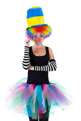 Funny clown isolated on white background
