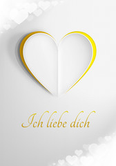 Elegancka kartka walentynkowa 'Ich liebe dich'