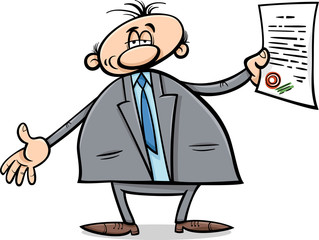man with diploma cartoon illustration