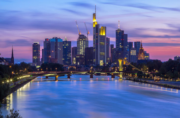 Night view on the Frankfurt skyline 