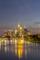 Fototapeta na wymiar Night view on the Frankfurt skyline 