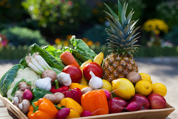 Fresh organic fruits and vegetables