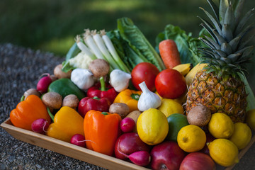 Fresh organic fruits and vegetables