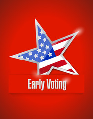 us early voting patriotic illustration