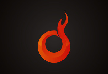 Fire circle abstract logo vector - 75772806