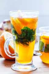 orange tea with mint