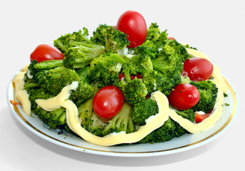 juicy salad of green vegetables