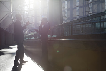 Men and women who have a stand talking