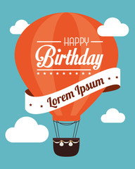 Fototapeta premium Airballoon design over cloudscape backgroundvector illustration