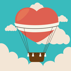 Obraz premium Airballoon design over cloudscape backgroundvector illustration