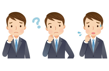 スーツを着た男性　ビジネスマン　表情セット