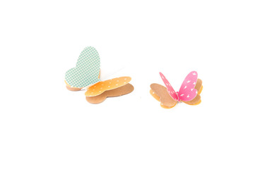 DIY paper Butterfly on White Isolate Background