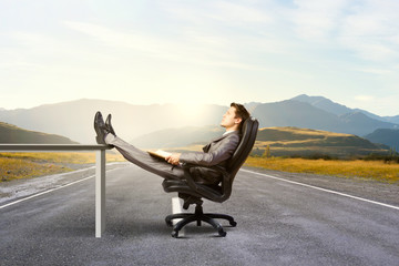 Businessman in chair