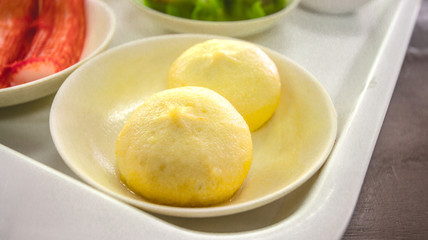 dim sum in bamboo steamer, chinese cuisine