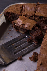 Brownies in baking sheet