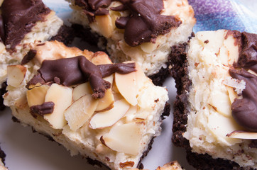 Chocolate Almond bars on a plate