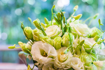 beautiful wedding bouquet ; Close up