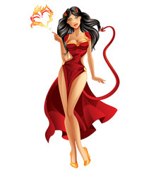 Devil Woman Isolated on White