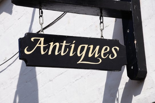 Wooden Antiques Sign © Arena Photo UK